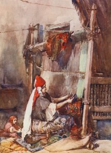 Produkcja dywanów (druk kolorowy) autorstwa Frances Nesbitt