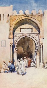 Brama Maurów, Kairouan (kolorowa litografia)