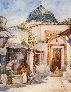 The Fritter Shop, Tunis (druk kolorowy) autorstwa Frances Nesbitt