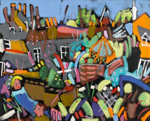 Judy au Jardin, 2010 (akryl na płótnie) autorstwa Frances Treanor