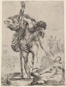 Święty Krzysztof podający rękę Dzieciątku Jezus autorstwa Francesco Amato