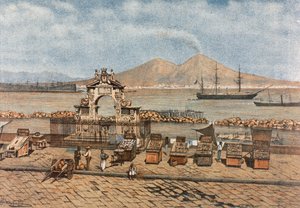 Plaża Santa Lucia w Neapolu autorstwa Francesco Aversano