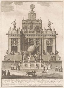 Seconda Macchina dla Chin z 1785 r.: Pałac przyjemności z balonem powietrznym, 1785 r. autorstwa Francesco Barbazza