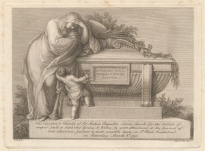 Karta pogrzebowa Sir Joshua Reynoldsa autorstwa Francesco Bartolozzi