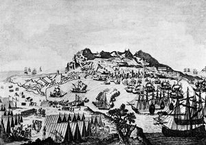 Gibraltar podczas amerykańskiej wojny o niepodległość autorstwa Francesco Bartolozzi