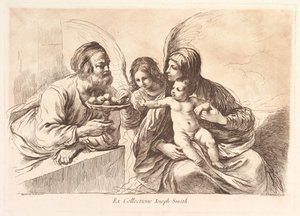 Święta Rodzina z Aniołem, który daje owoc Dzieciątku: Raccolta di alcuni disegni..., 1764. autorstwa Francesco Bartolozzi