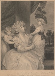 Jane, hrabina Harrington, lord wicehrabia Petersham i czcigodny Lincoln Stanhope autorstwa Francesco Bartolozzi