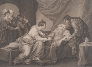 Król Lear i Kordelia Szekspir, Król Lear, akt 4, scena 7, ca. 1783. autorstwa Francesco Bartolozzi