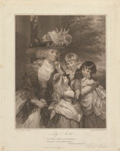 Lady Charlotte Smith i jej dzieci; George Henry, Louisa i Charlotte autorstwa Francesco Bartolozzi