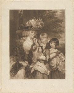 Lady Smith i jej dzieci: George Henry, Louisa i Charlotte autorstwa Francesco Bartolozzi