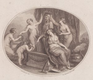 Łaski wieńczące popiersie Rafaela, 28 lipca 1788 r. autorstwa Francesco Bartolozzi