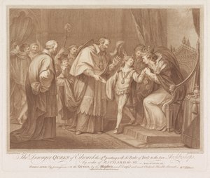 Weduwe van Edward IV stan haar zoon aan twee aartsbisschoppen af Wdowa Królowa Edwarda IV rozstanie z księciem Yorku z dwoma arcybiskupami z rozkazu Ryszarda III (tytuł na obiekcie) autorstwa Francesco Bartolozzi
