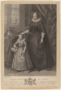 Maryja, Królowa Szkotów autorstwa Francesco Bartolozzi after Federico Zuccaro