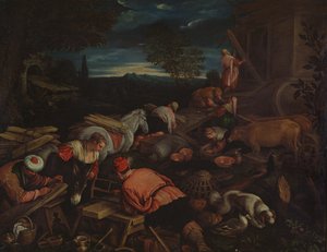 Budowa Arki autorstwa Francesco Bassano