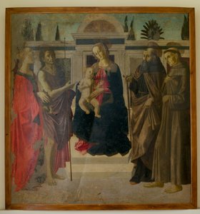 Madonna z Dzieciątkiem z Marią Magdaleną, Janem Chrzcicielem, św. Zenobiusem i św. Franciszkiem (tempera na drewnie)