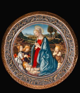 Madonna z Dzieciątkiem w otoczeniu świętego Jana Chrzciciela i dwóch aniołów ... autorstwa Francesco Botticini