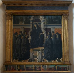 Santa Monica z siostrami augustiankami, 1470