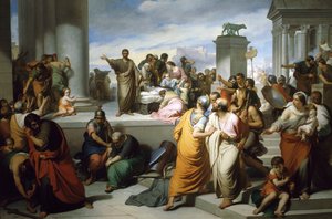 Brutus pokazujący ciało Lukrecji mieszkańcom Rzymu – Francesco Coghetti (1804-1875)