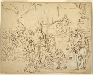 Rysunek, Męczeństwo świętego Andrzeja, 1825-50 autorstwa Francesco Coghetti