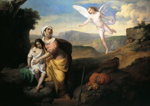 Anioł odwiedza Hagar i Izmaela, ok. 1846, Francesco Coghetti (1804-1875), olej na płótnie, 96x132 cm