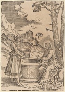 Chrystus i Niewiasta Samarii autorstwa Francesco Denanto after Girolamo Pennacchi