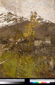 Pierwszy śnieg, pejzaż Malarstwo Francesco Filippini (1853-1895) 1889 Kolekcja prywatna autorstwa Francesco Filippini