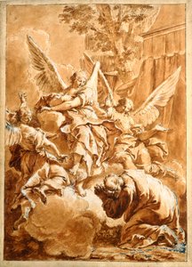 Abraham i trzej aniołowie autorstwa Francesco Fontebasso