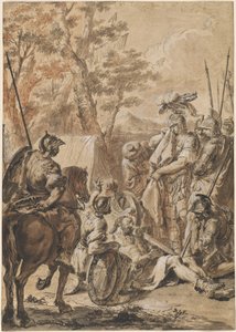 Aleksander Wielki przed zwłokami Dariusza autorstwa Francesco Fontebasso