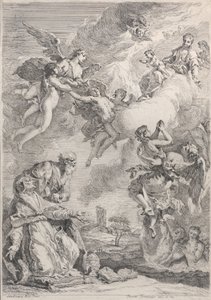 Papież Święty Grzegorz I uwalnia dusze z czyśćca swoimi modlitwami, 1731.