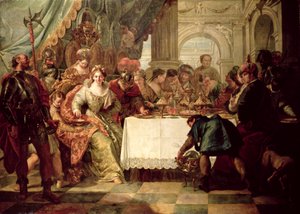 Bankiet Kleopatry autorstwa Francesco Fontebasso