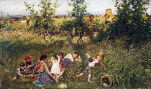 Winogron, Obraz Francesco Gioli (1846-1922), Olej na płótnie, 39, 5x66 cm