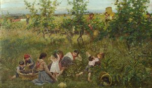 Winobranie (olej na płótnie) autorstwa Francesco Gioli