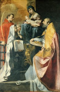 Madonna z czterema świętymi, Gian Francesco Gessi (1588-1649), 238x153 cm autorstwa Francesco Giovanni Gessi