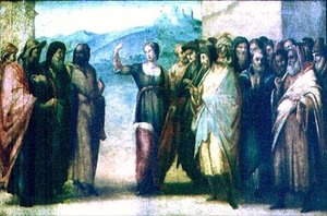 Spór św. Katarzyny Aleksandryjskiej (panel) autorstwa Francesco Granacci