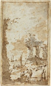 Capriccio ruin nad laguną autorstwa Francesco Guardi