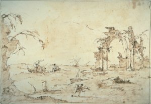 Capriccio ze szkwałem na lagunie autorstwa Francesco Guardi