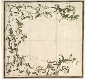 Projekt dla motywu obramowania, 1712-93. autorstwa Francesco Guardi.