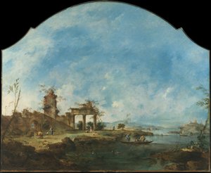 Fantastyczny krajobraz, ok.1765 autorstwa Francesco Guardi