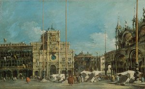 Niemiecki: Der Uhrturm am Markusplatz Wieża zegarowa na placu św. Marka autorstwa Francesco Guardi