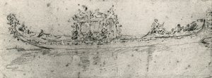 Gondola zarezerwowana dla ambasadorów, Francesco Guardi (1712-1793), rysunek. autorstwa Francesco Guardi