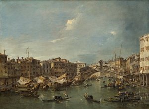 Canal Grande z mostem Rialto, Wenecja, prawdopodobnie ok. 1780. autorstwa Francesco Guardi