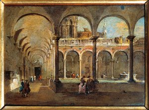 Włochy, Wenecja, Klasztor Braci (malarstwo) autorstwa Francesco Guardi