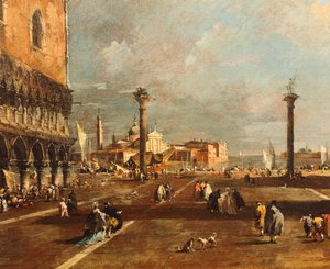 Piazza San Marco w stronę San Giorgio Maggiore, Francesco Guardi (1712-1793), olej na płótnie, 45x72 cm autorstwa Francesco Guardi