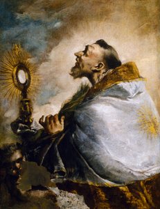 Święty w adoracji Najświętszej Eucharystii lub Święty Norbert w ekstazie autorstwa Francesco Guardi