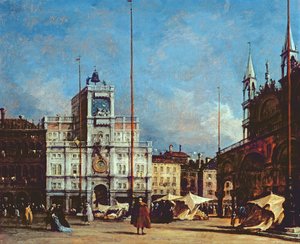 Wieża zegarowa, Wenecja, ok. 1760 autorstwa Francesco Guardi