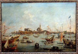 Doża na Bucentaura (Bucentoro) w San Nicolo w Wenecji w Dzień Wniebowstąpienia Jest to prawdopodobnie doża Alvise IV Mocenigo (1763-1778). Obraz Francesco Guardi (1712-1793) 1775-1780 Nd. 0,67x1m autorstwa Francesco Guardi
