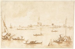 Twierdza San Andrea z laguny autorstwa Francesco Guardi