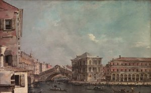 Canal Grande nad Rialto, ok. 1760 (olej na płótnie) autorstwa Francesco Guardi