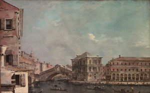 Canal Grande nad Rialto, koniec lat 60. XVIII wieku. autorstwa Francesco Guardi