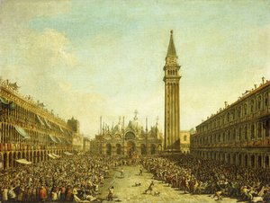 Piazza San Marco, w dniu koronacji doży, autorstwa Francesco Guardi